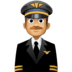 👨🏽‍✈️ man pilot: medium skin tone display on Facebook